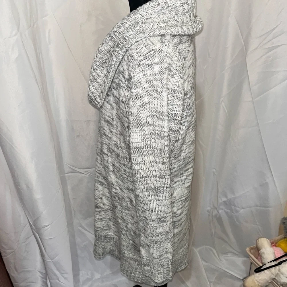 AB Studio Light Gray Cowl Neck Sweater Dress Sz L